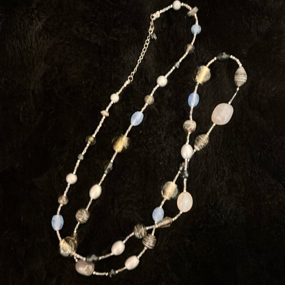 Quartz and Art Glass Necklace - Picture 1 of 4